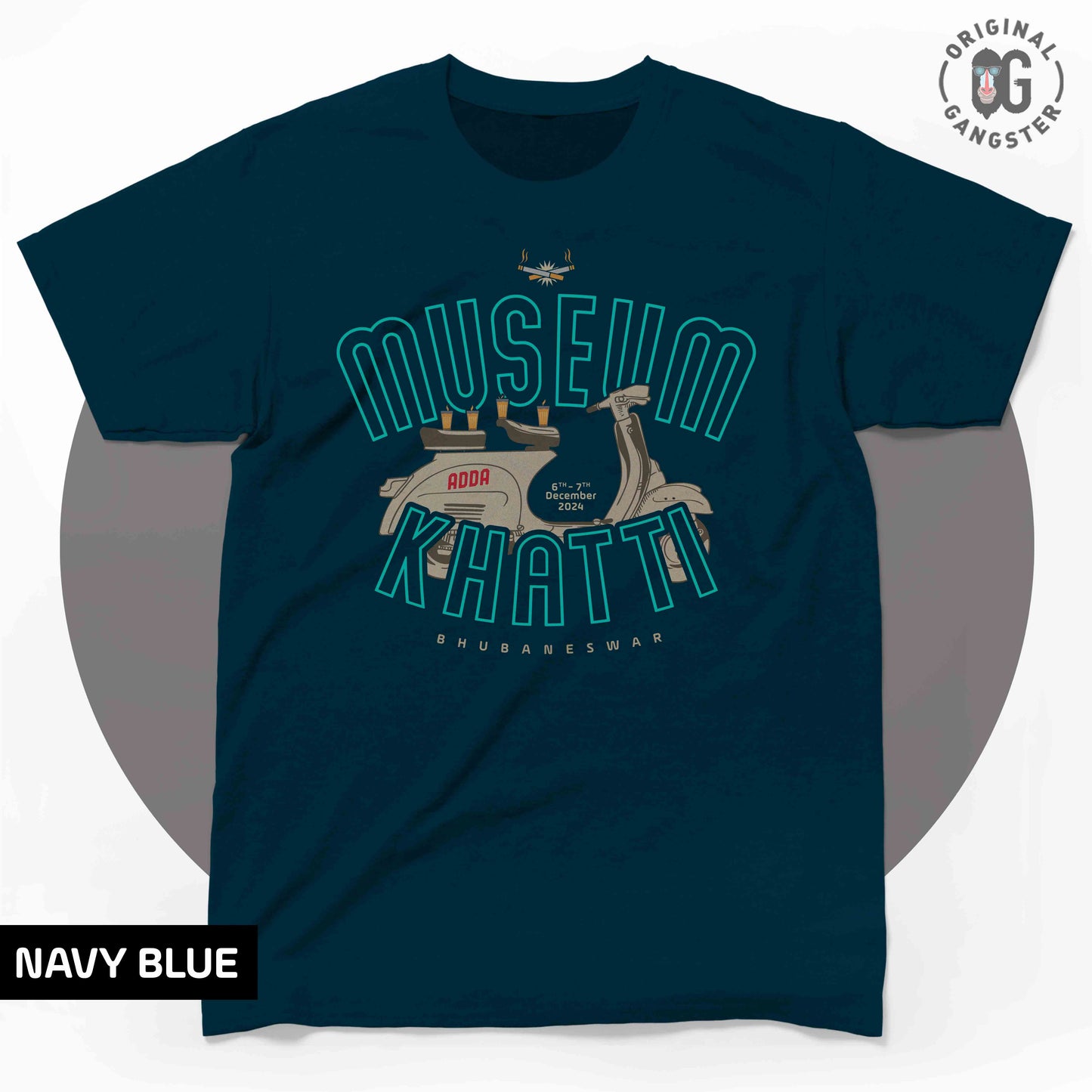 Museum Khatti Outline Navy Blue T-shirt